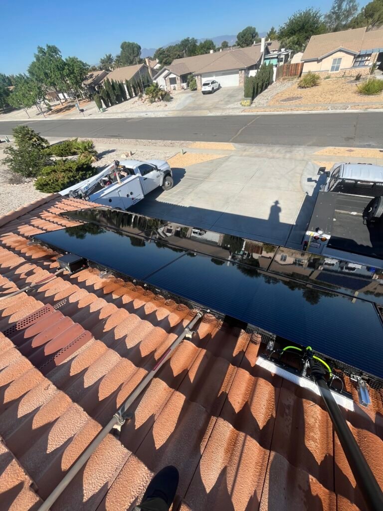 Solar panel cleaning in Victorville CA by Ten10 Shine Solutions